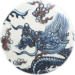 Dragon head on Ming vase